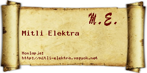 Mitli Elektra névjegykártya